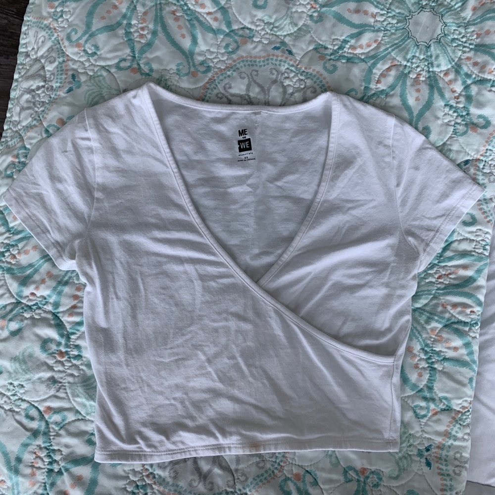 Pacsun White Wrap Top